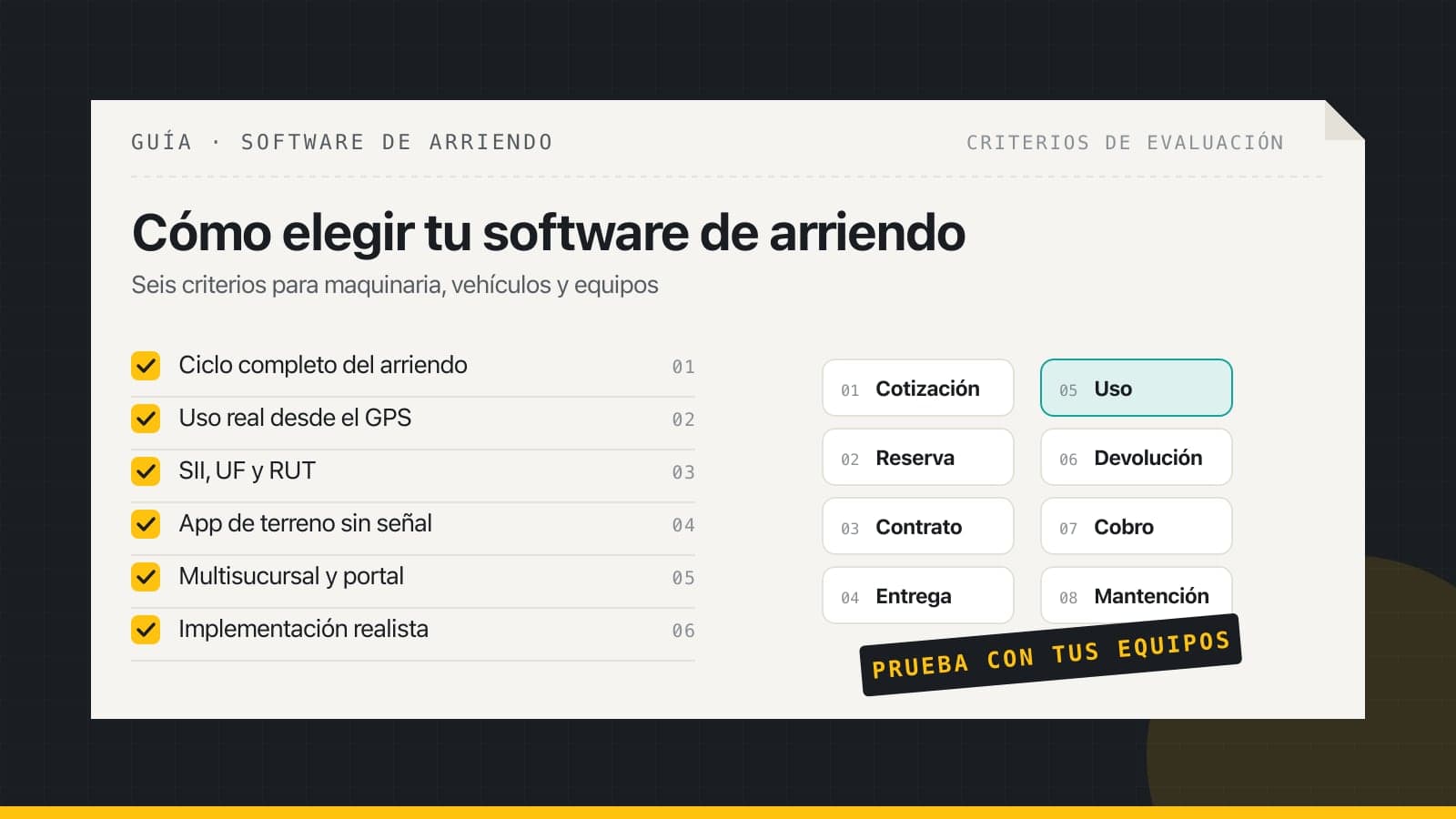 Cómo elegir un software de arriendo de maquinaria, vehículos y equipos